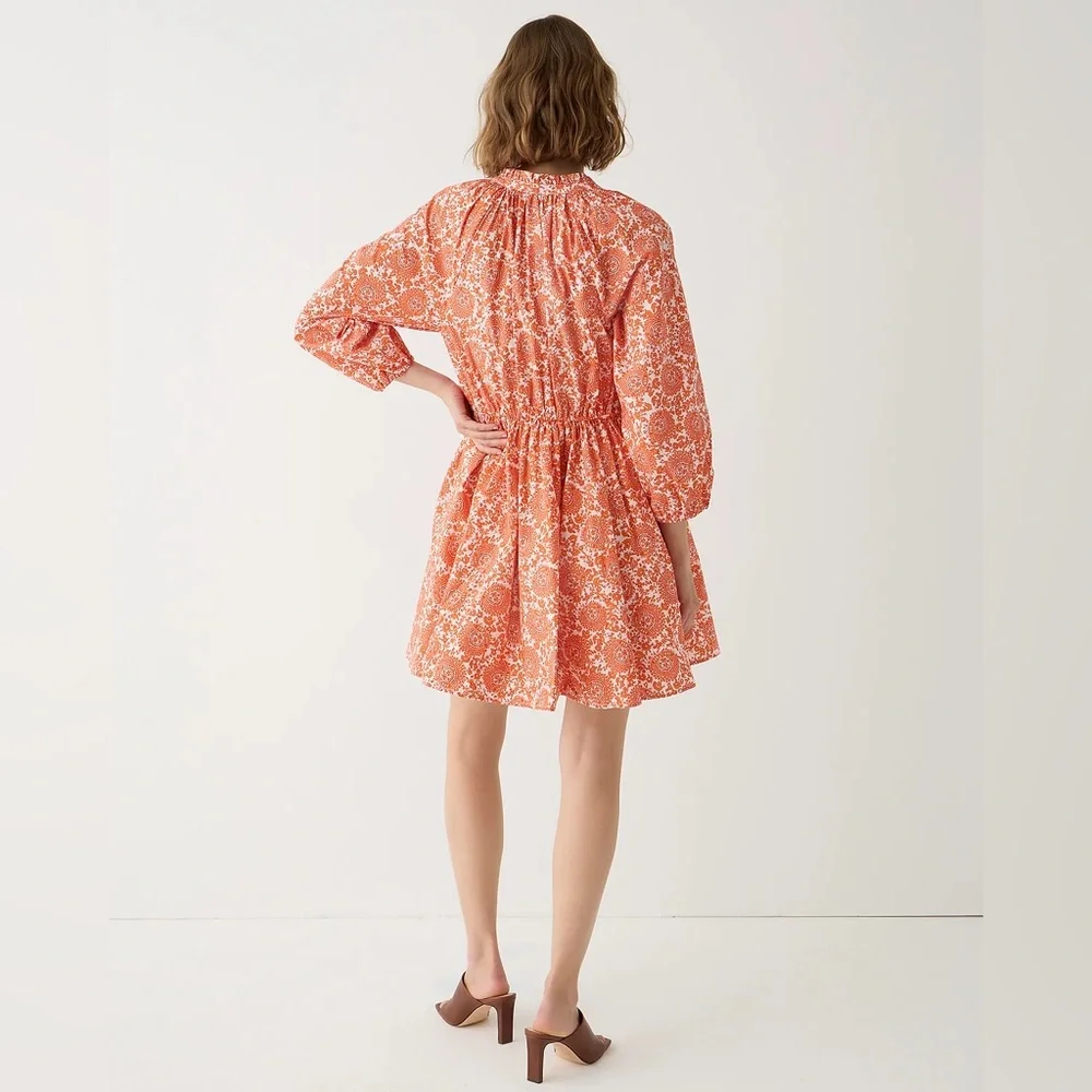 J.Crew Tall ruffle-collar mini dress in cotton poplin floral bouquet BP870